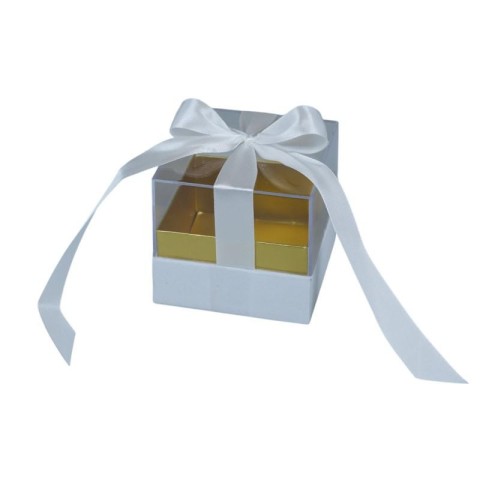 SCATOLA PLEX 8X8X8CM FIOCCO BIANCO